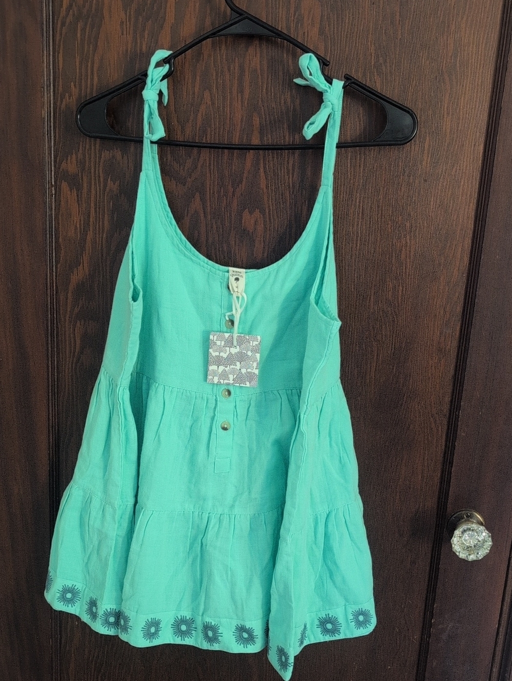 kate quinn Teal Tie-Shoulder Tiered Camisole